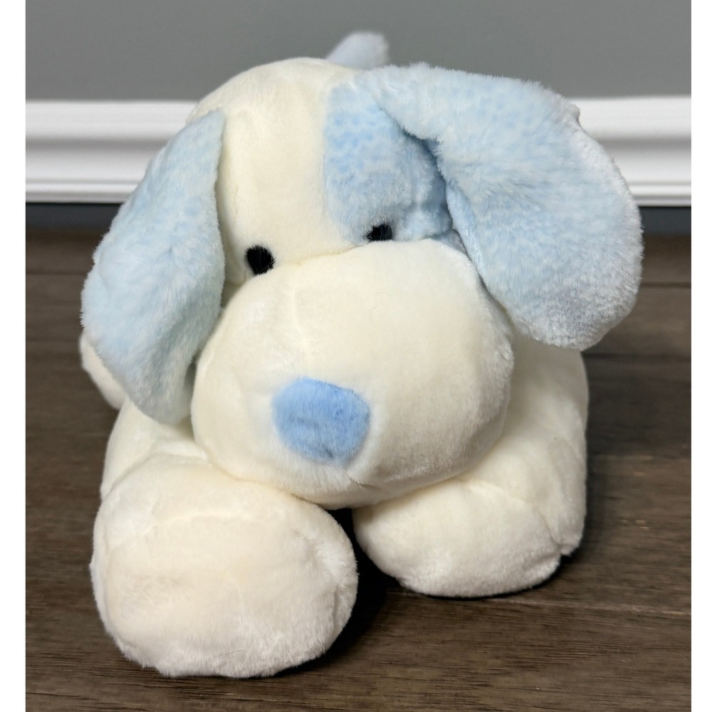 Animal Alley White & Blue‎ Spotted Foppy Puppy Plush